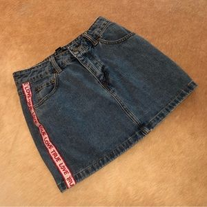 Forever 21 S denim skirt, ‘True Love’